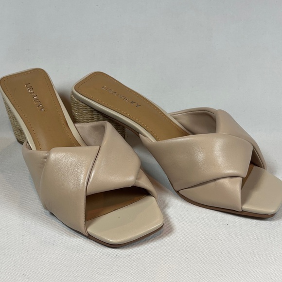 Lisa Vicky Shoes - Lisa Vicky Impress Sandals Nude Sheep Napa Leather Heeled Women’s Dress 7.5M NIB